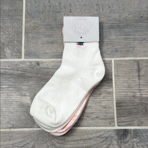 Urban Outfitters Pink and White Ankle Socks Casual - Picture 1 of 3